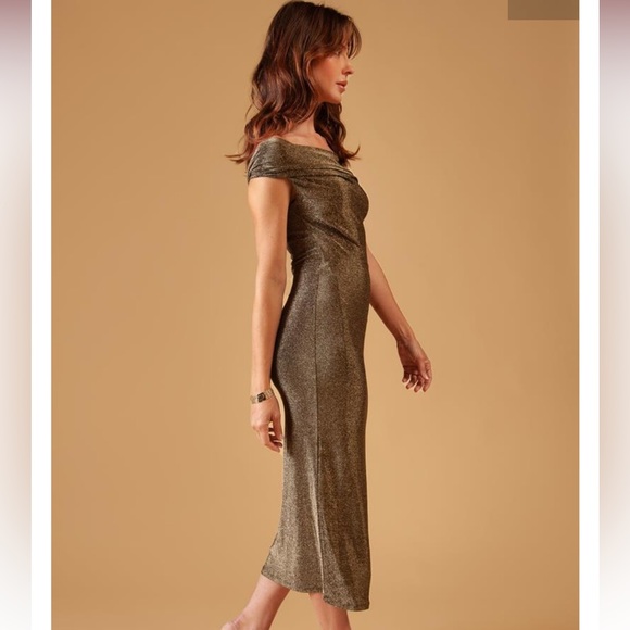 GOLD ASYMMETRICAL DRESS - Picture 3 of 3